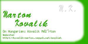 marton kovalik business card